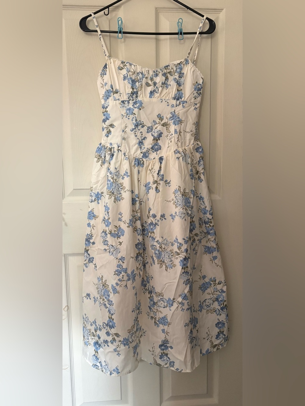 A New Day Blue Floral Midi Sundress with Pockets | Women’s XS | Cottagecore